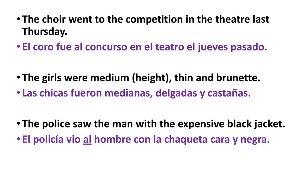 The choir went to the competition in the theatre last Thursday.