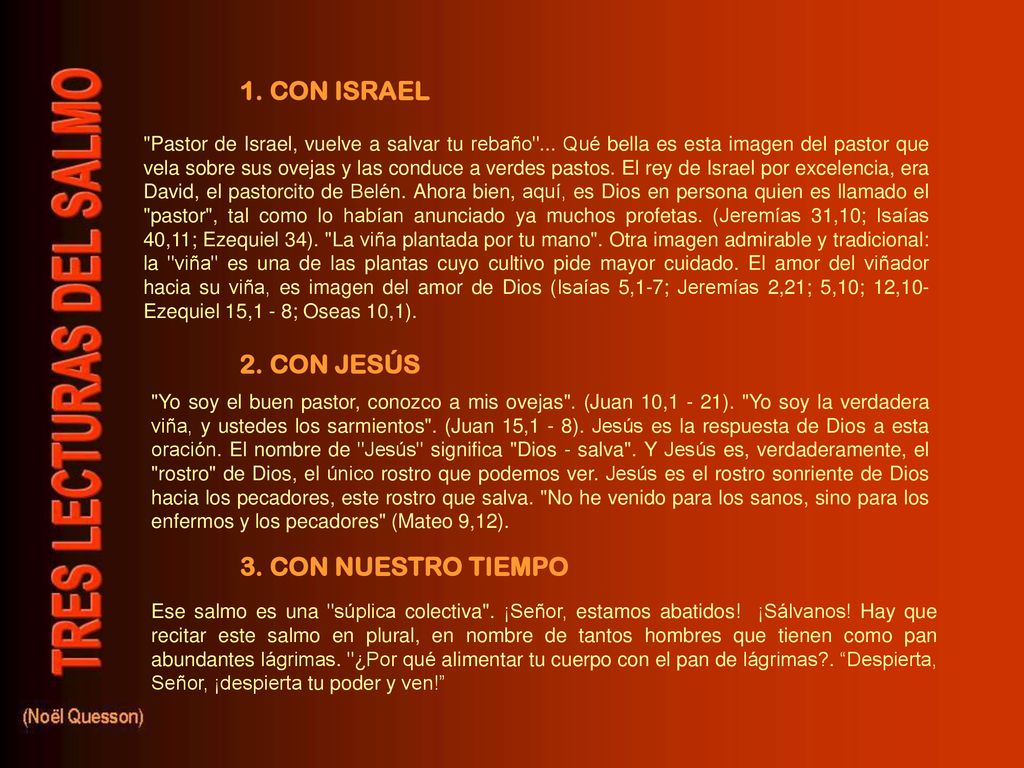 1. CON ISRAEL 2. CON JESÚS 3. CON NUESTRO TIEMPO