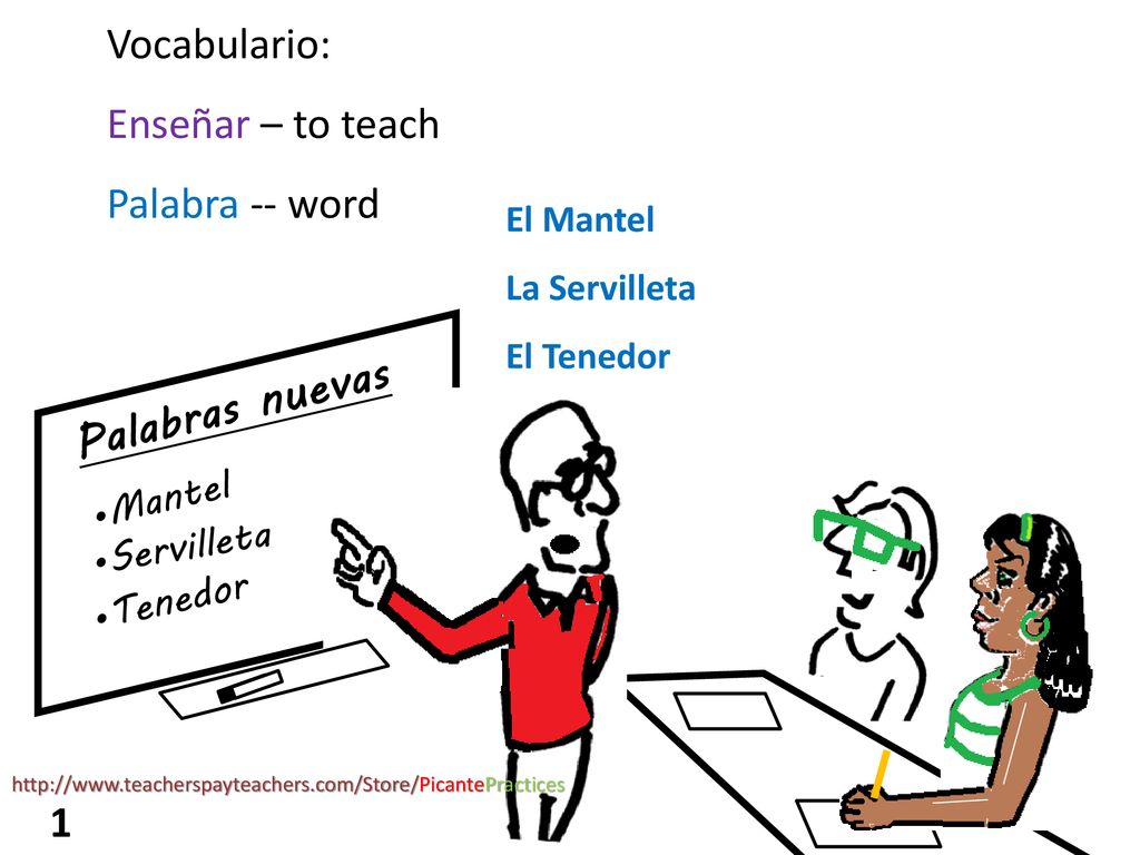 Vocabulario: Enseñar – to teach Palabra -- word Palabras nuevas 1