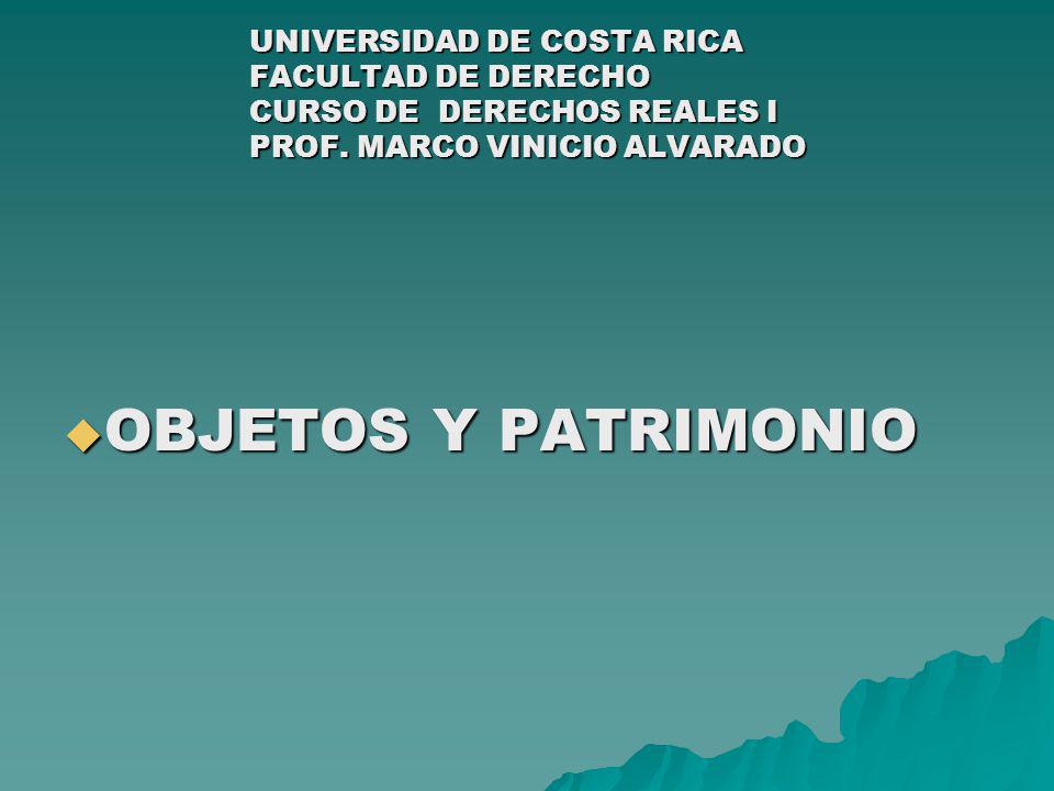 UNIVERSIDAD DE COSTA RICA FACULTAD DE DERECHO CURSO DE DERECHOS REALES I PROF. MARCO VINICIO ALVARADO