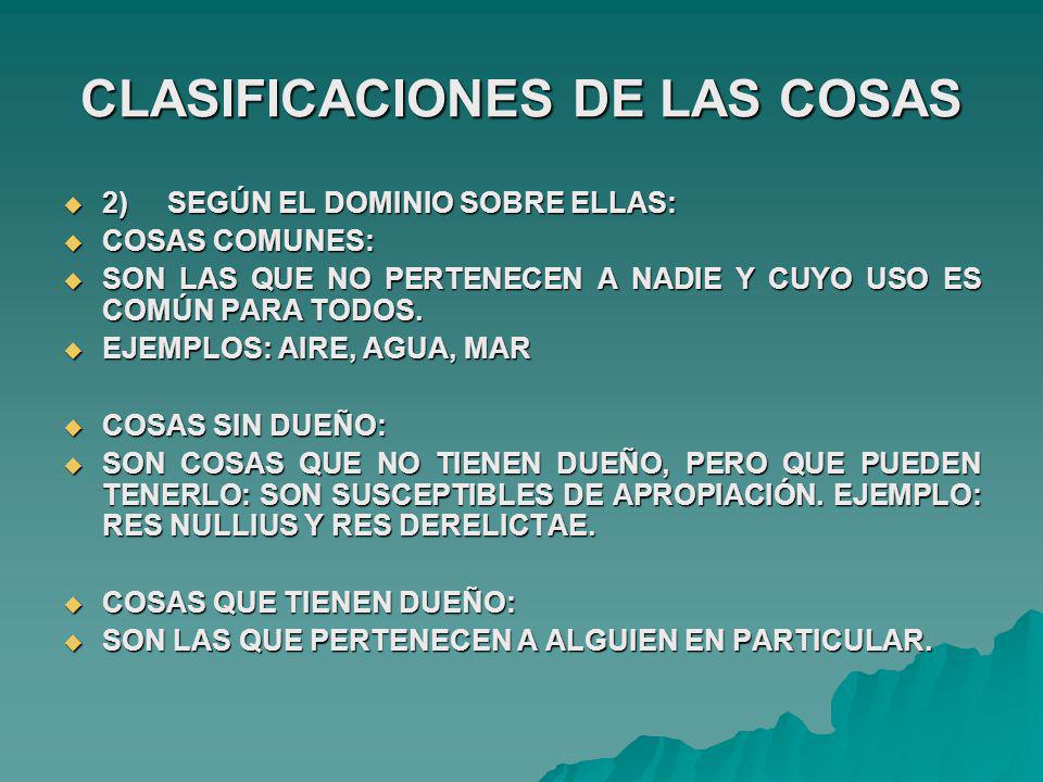CLASIFICACIONES DE LAS COSAS