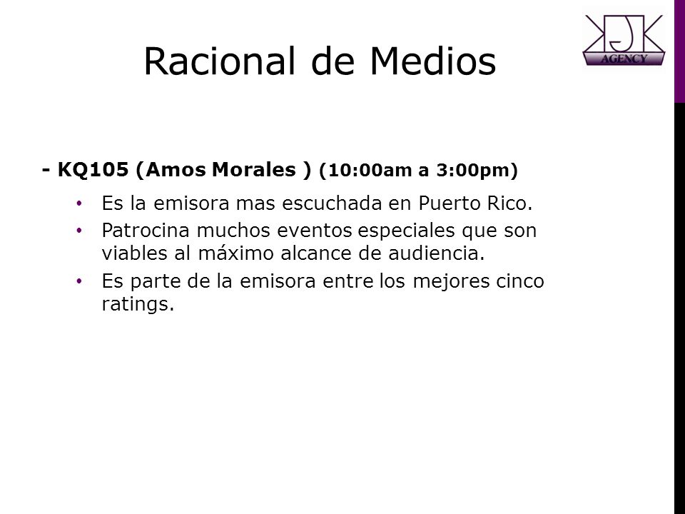 Racional de Medios - KQ105 (Amos Morales ) (10:00am a 3:00pm)