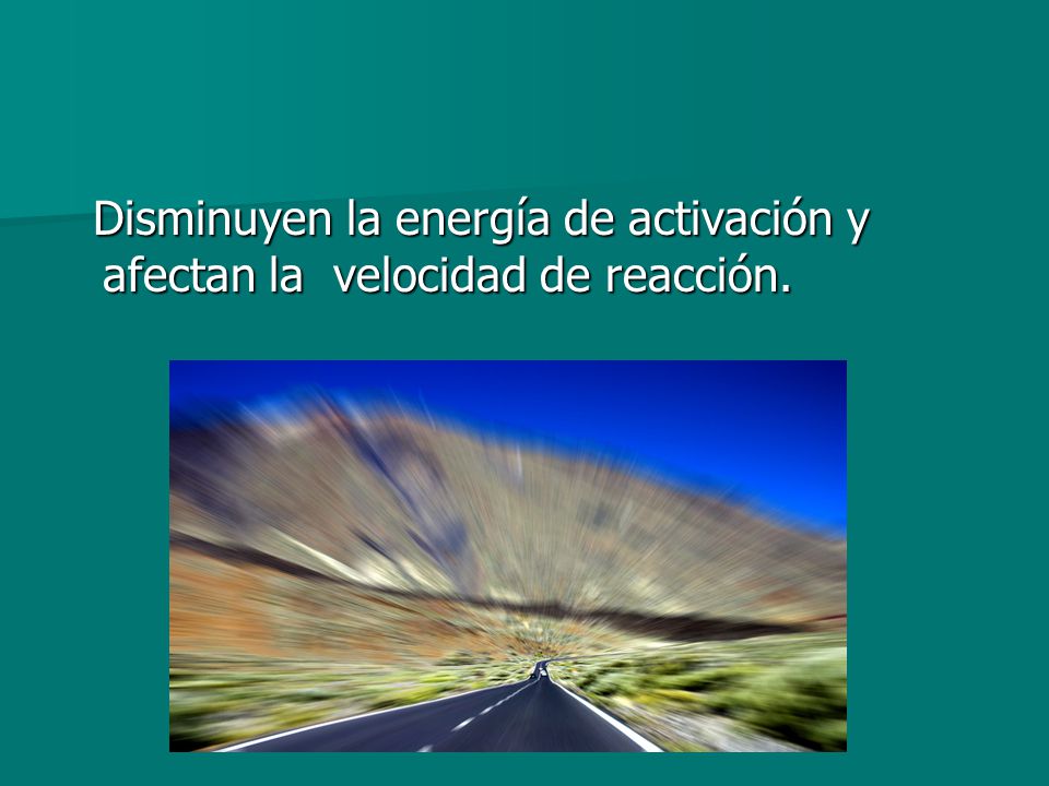 Disminuyen la energía de activación y afectan la velocidad de reacción.