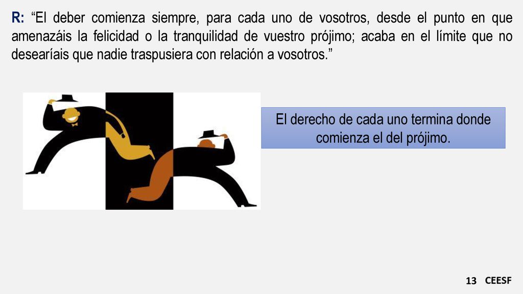 El derecho de cada uno termina donde comienza el del prójimo.