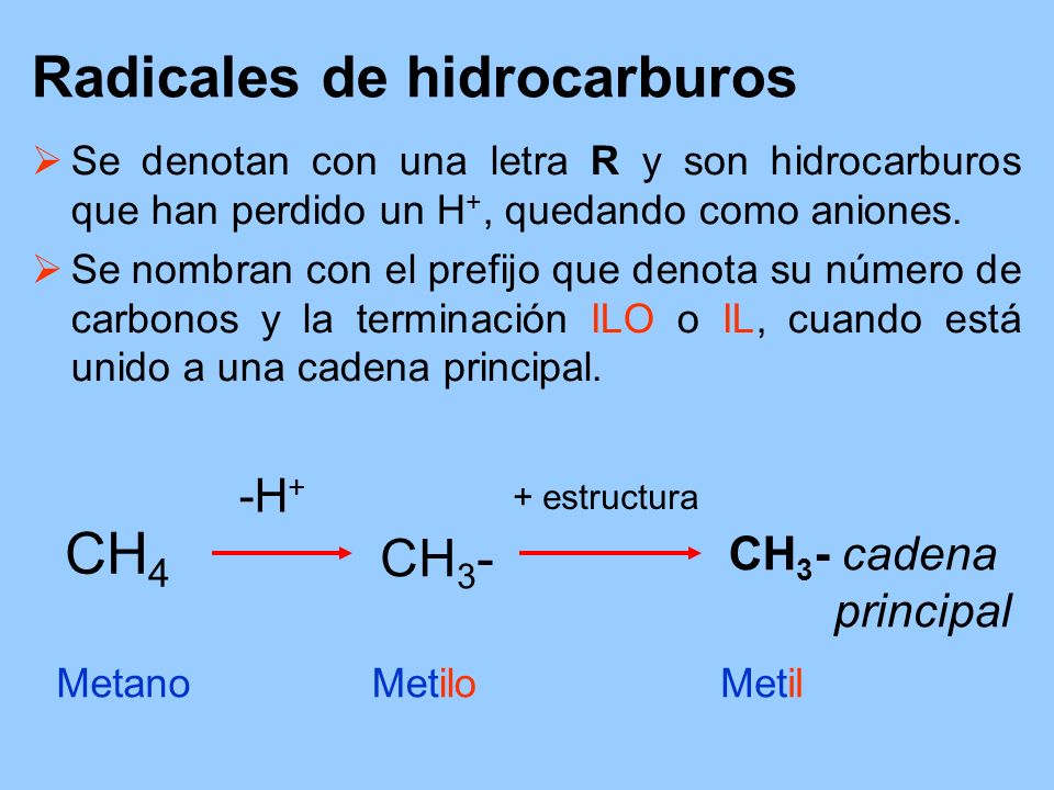 Radicales de hidrocarburos