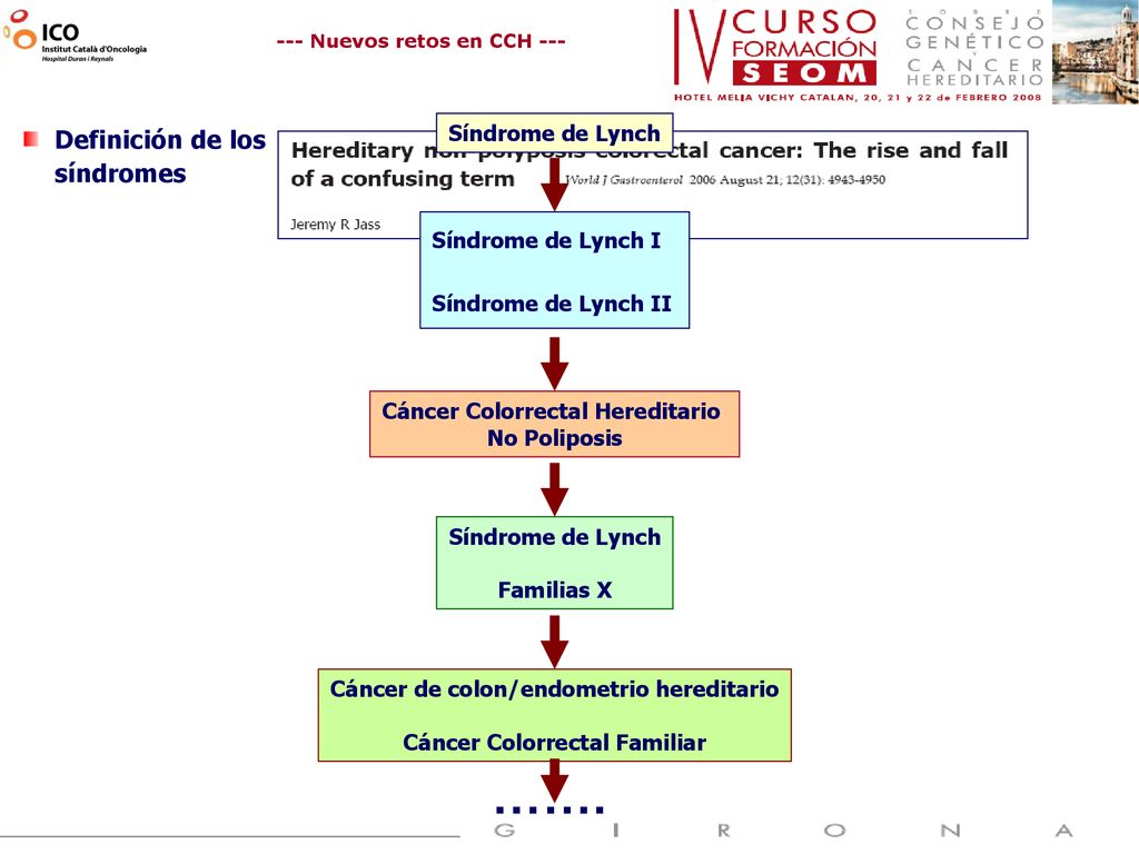 ……. Definición de los síndromes Síndrome de Lynch Síndrome de Lynch I