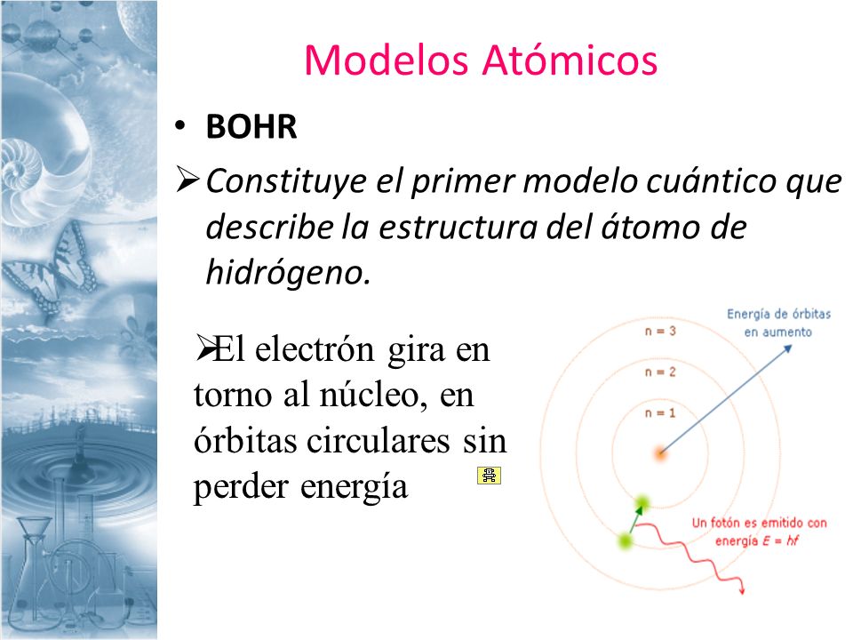 Modelos Atómicos BOHR. Constituye el primer modelo cuántico que describe la estructura del átomo de hidrógeno.