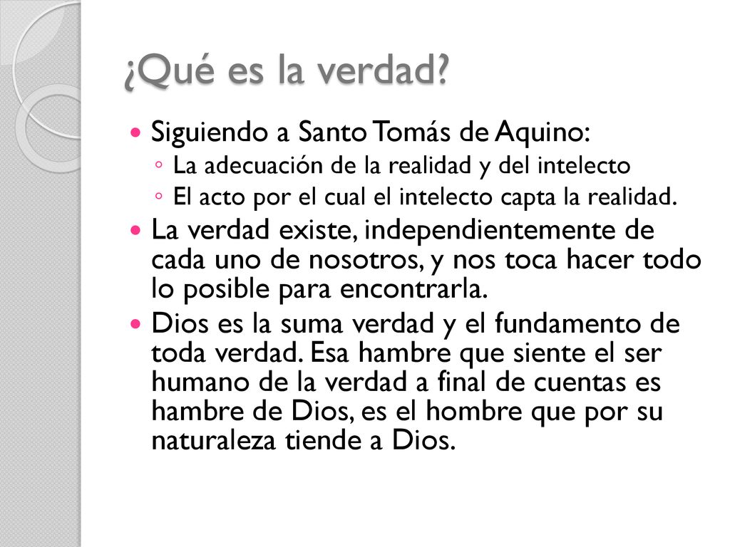 ¿Qué es la verdad Siguiendo a Santo Tomás de Aquino: