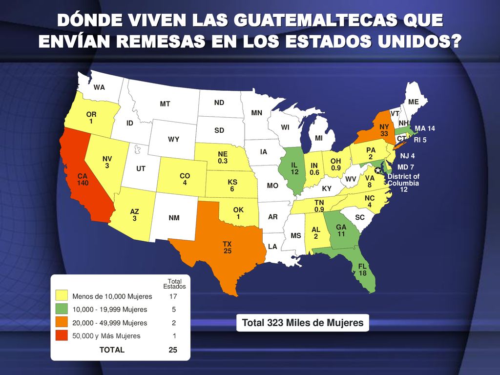 DÓNDE VIVEN LAS GUATEMALTECAS QUE ENVÍAN REMESAS EN LOS ESTADOS UNIDOS
