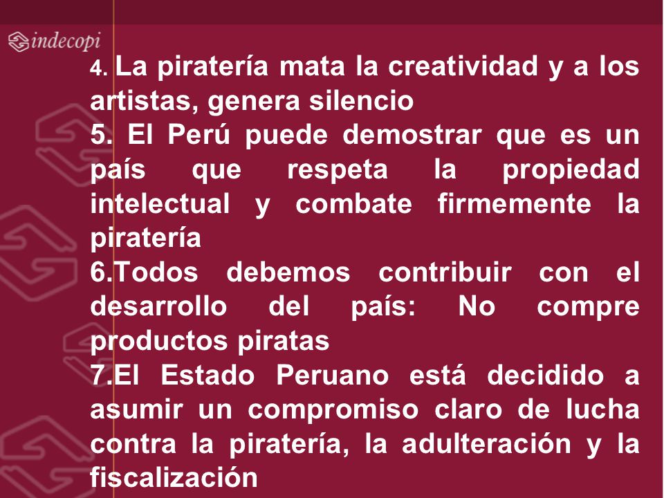 4. La piratería mata la creatividad y a los artistas, genera silencio