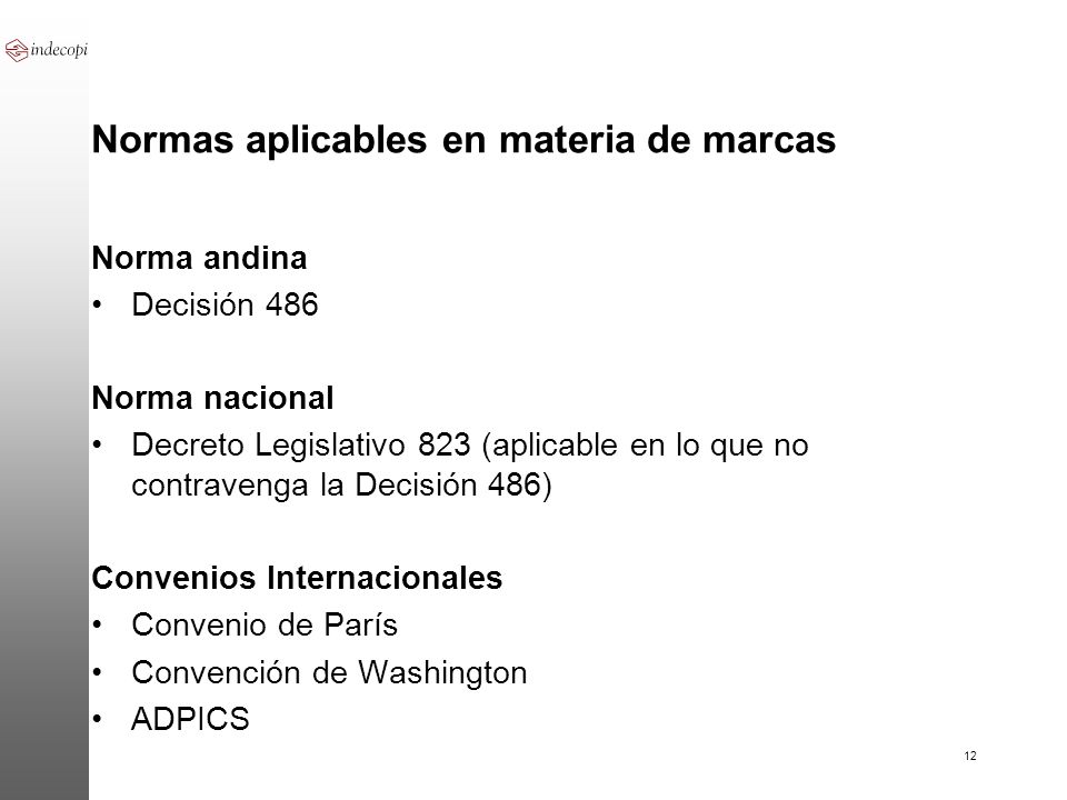 Normas aplicables en materia de marcas