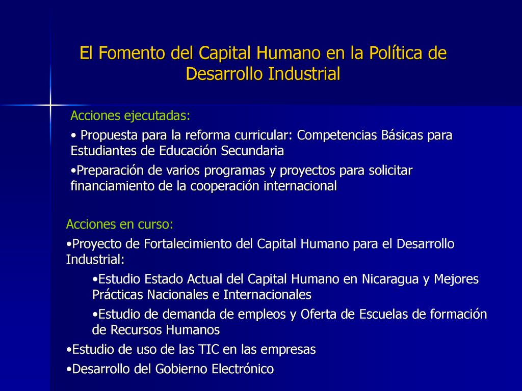 El Fomento del Capital Humano en la Política de Desarrollo Industrial