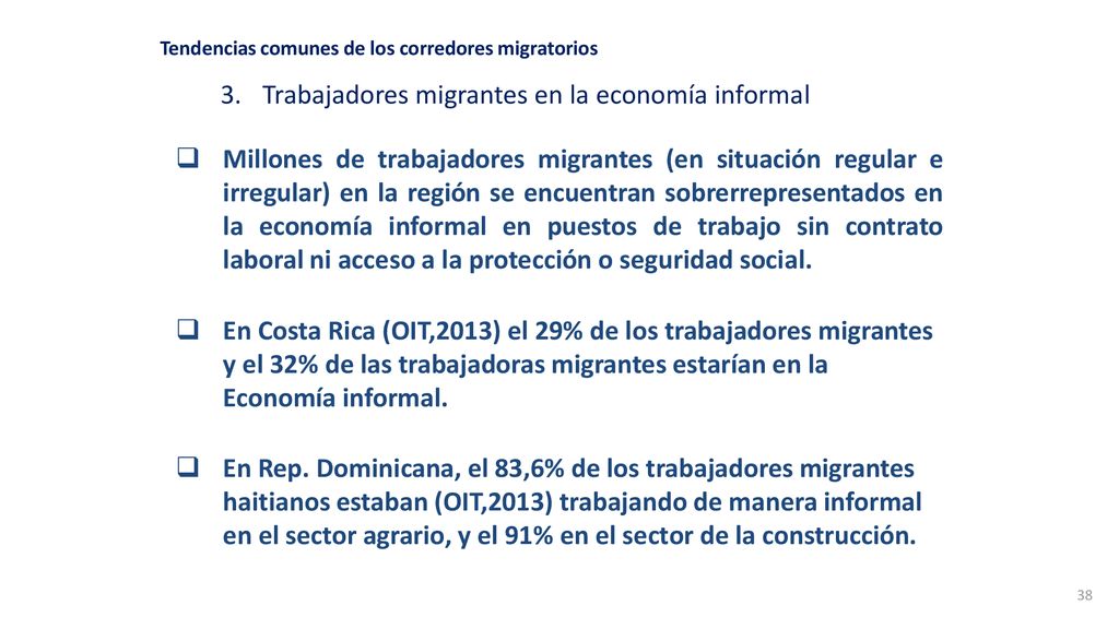 Tendencias comunes de los corredores migratorios