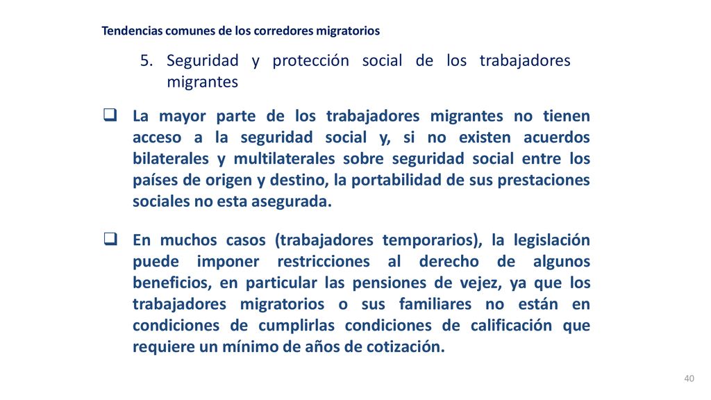 Tendencias comunes de los corredores migratorios