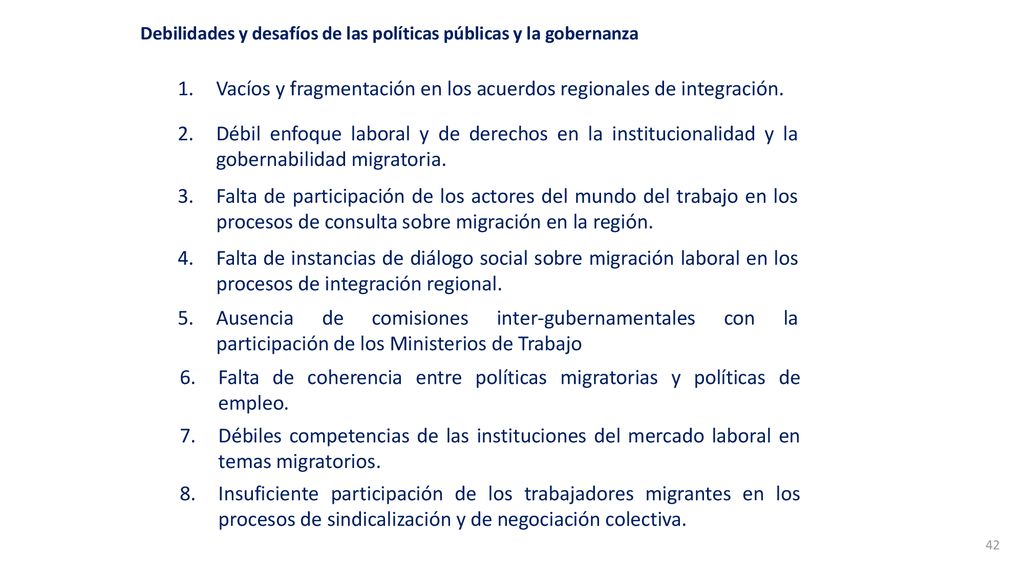Debilidades y desafíos de las políticas públicas y la gobernanza