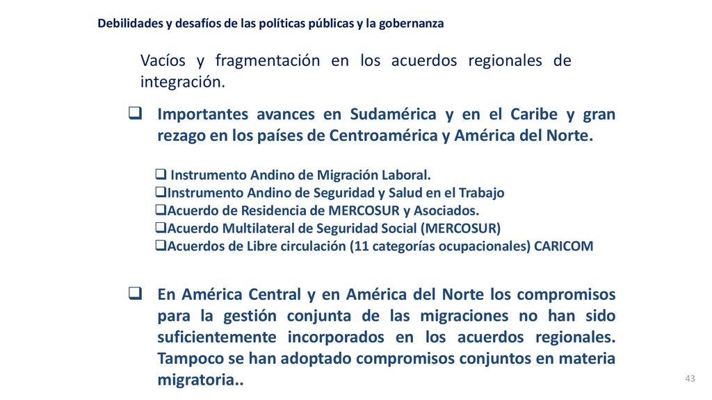 Debilidades y desafíos de las políticas públicas y la gobernanza
