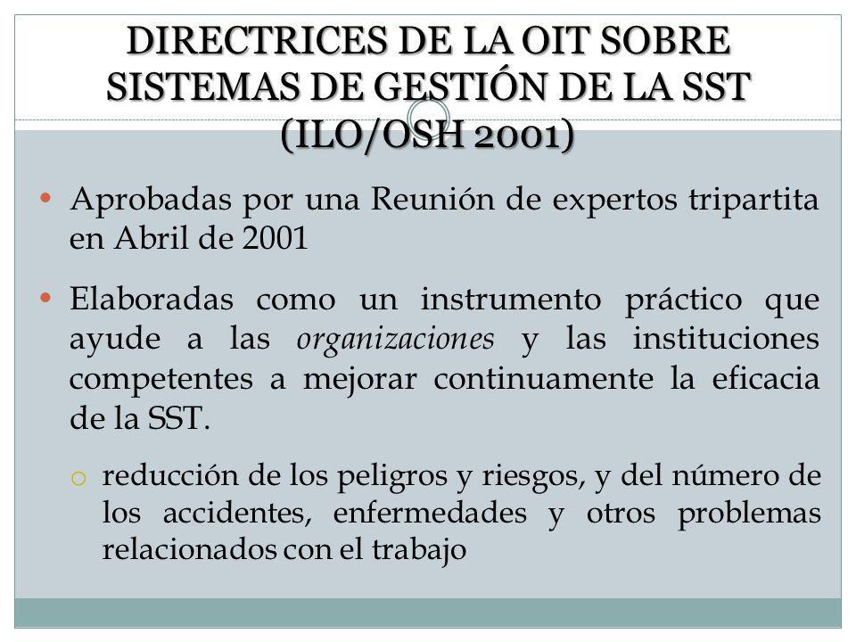 DIRECTRICES DE LA OIT SOBRE SISTEMAS DE GESTIÓN DE LA SST (ILO/OSH 2001)