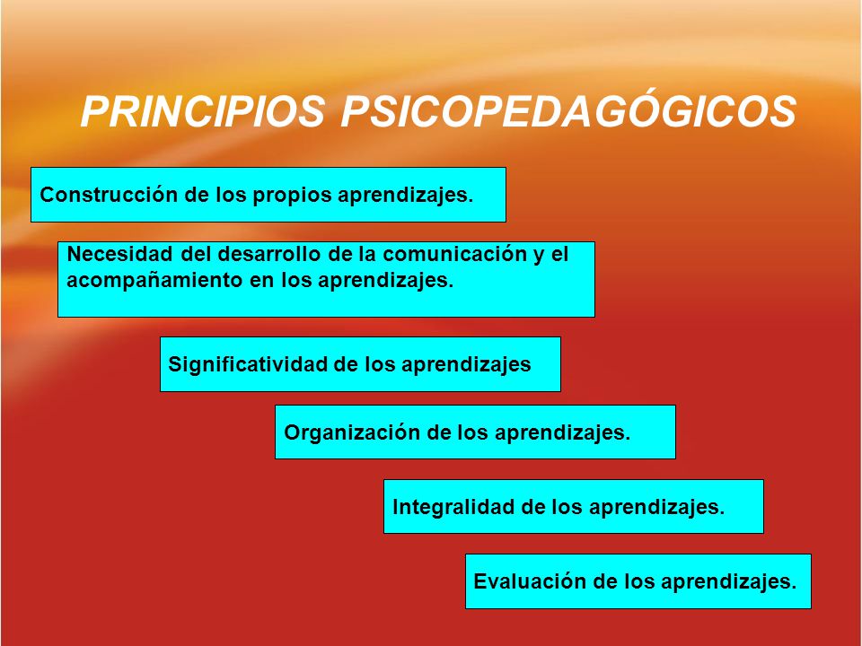 PRINCIPIOS PSICOPEDAGÓGICOS