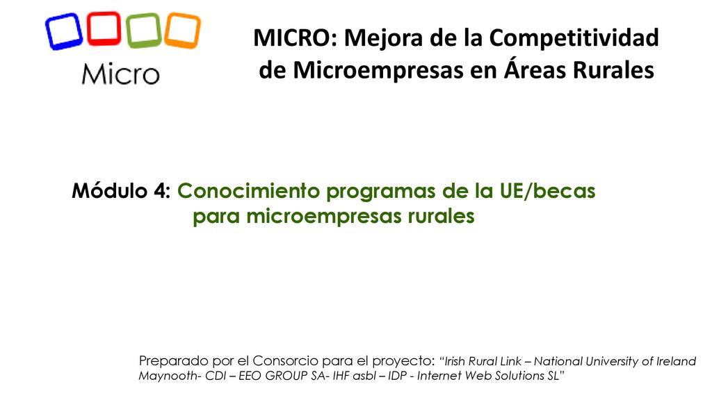 MICRO: Mejora de la Competitividad de Microempresas en Áreas Rurales