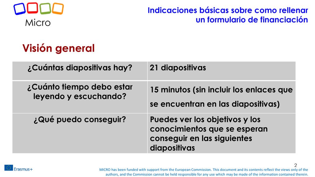 Indicaciones básicas sobre como rellenar un formulario de financiación