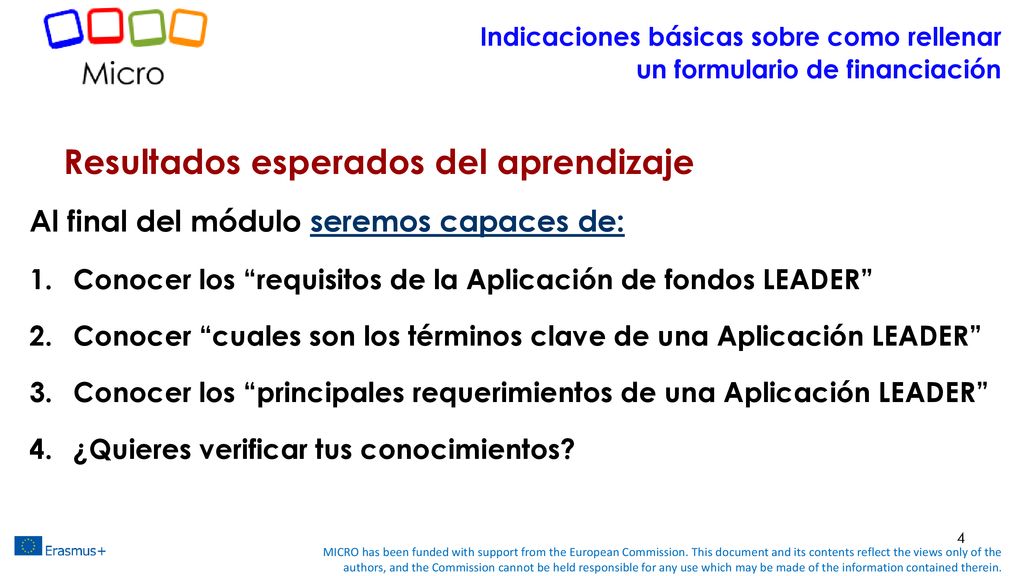Indicaciones básicas sobre como rellenar un formulario de financiación
