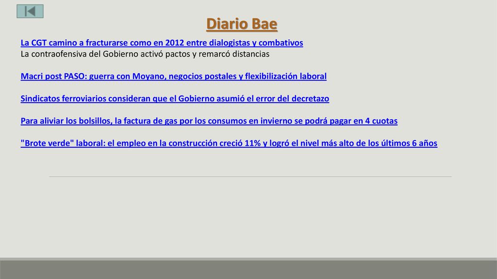 Diario Bae La CGT camino a fracturarse como en 2012 entre dialogistas y combativos.