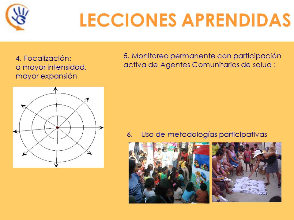 LECCIONES APRENDIDAS 5. Monitoreo permanente con participación activa de Agentes Comunitarios de salud :