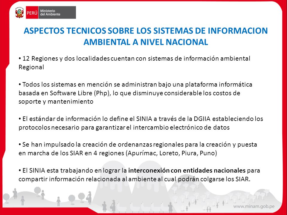 ASPECTOS TECNICOS SOBRE LOS SISTEMAS DE INFORMACION AMBIENTAL A NIVEL NACIONAL