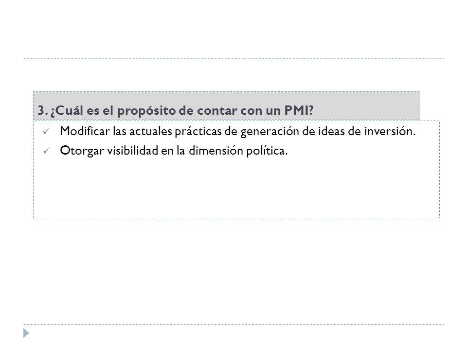 3. ¿Cuál es el propósito de contar con un PMI