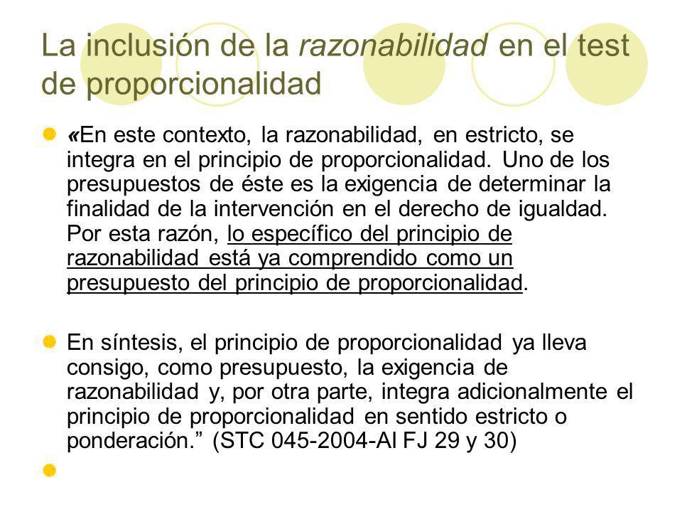 La inclusión de la razonabilidad en el test de proporcionalidad