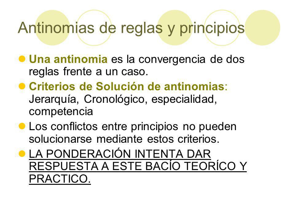 Antinomias de reglas y principios