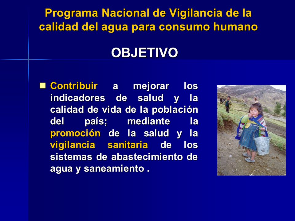 Programa Nacional de Vigilancia de la calidad del agua para consumo humano