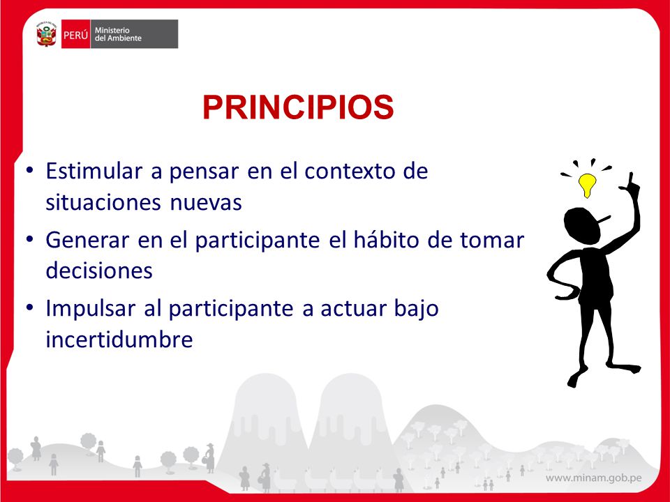 PRINCIPIOS Estimular a pensar en el contexto de situaciones nuevas