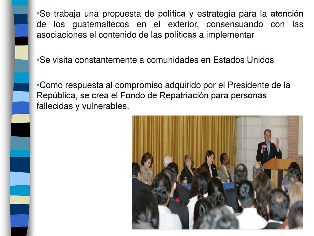 Se trabaja una propuesta de política y estrategia para la atención de los guatemaltecos en el exterior, consensuando con las asociaciones el contenido de las políticas a implementar