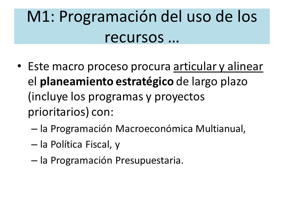 M1: Programación del uso de los recursos …