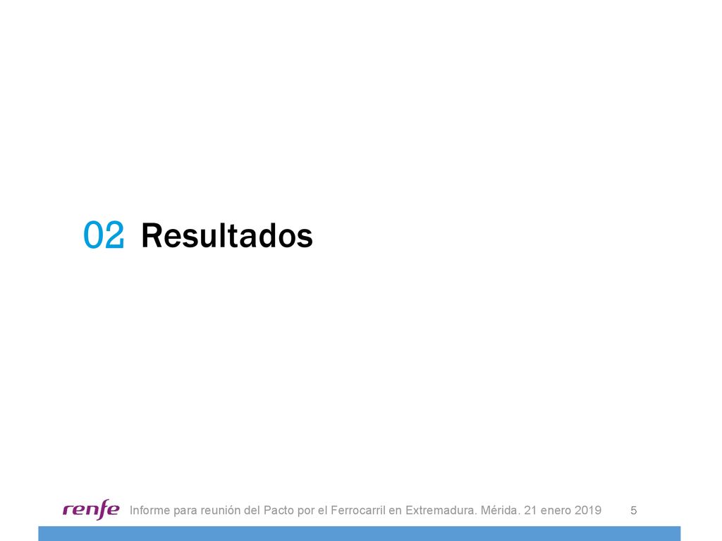 02 Resultados. Informe para reunión del Pacto por el Ferrocarril en Extremadura.