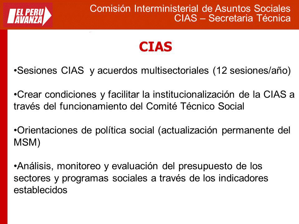 Comisión Interministerial de Asuntos Sociales CIAS – Secretaria Técnica