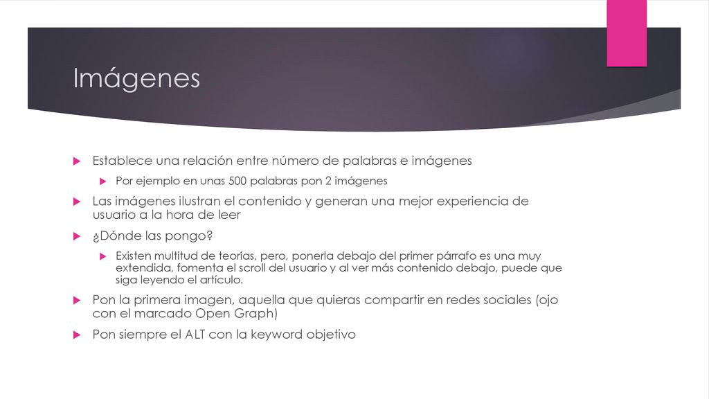 Imágenes Establece una relación entre número de palabras e imágenes