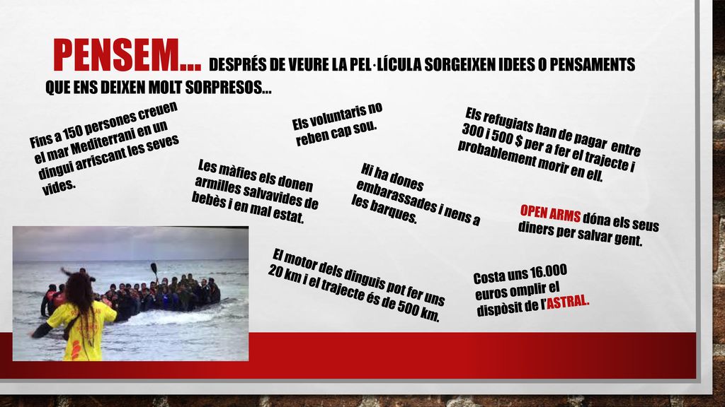 pensem… DESPRÉS DE VEURE LA PEL·LÍCULA SORGEIXEN IDEES O PENSAMENTS QUE ENS DEIXEN MOLT SORPRESOS…