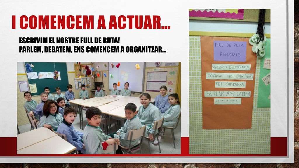I comencem a actuar… ESCRIVIM EL NOSTRE FULL DE RUTA!