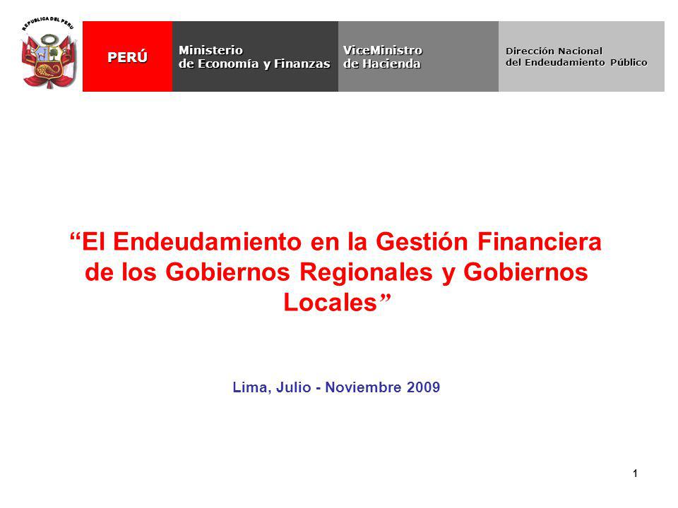 REPUBLICA DEL PERU ViceMinistro. de Hacienda. Ministerio. de Economía y Finanzas. PERÚ. Dirección Nacional.
