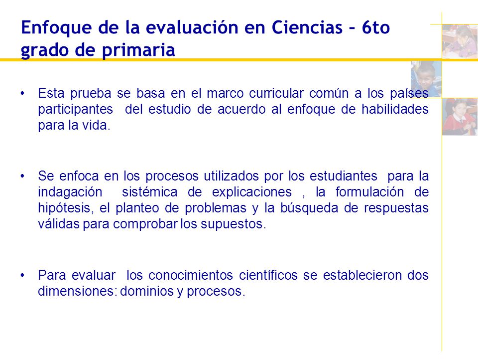 Enfoque de la evaluación en Ciencias – 6to grado de primaria