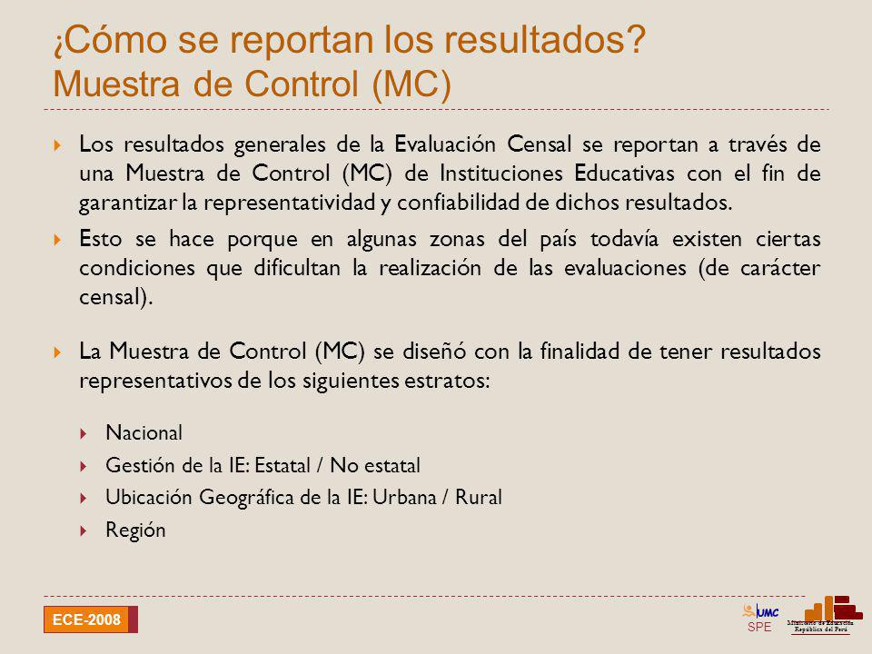 ¿Cómo se reportan los resultados Muestra de Control (MC)