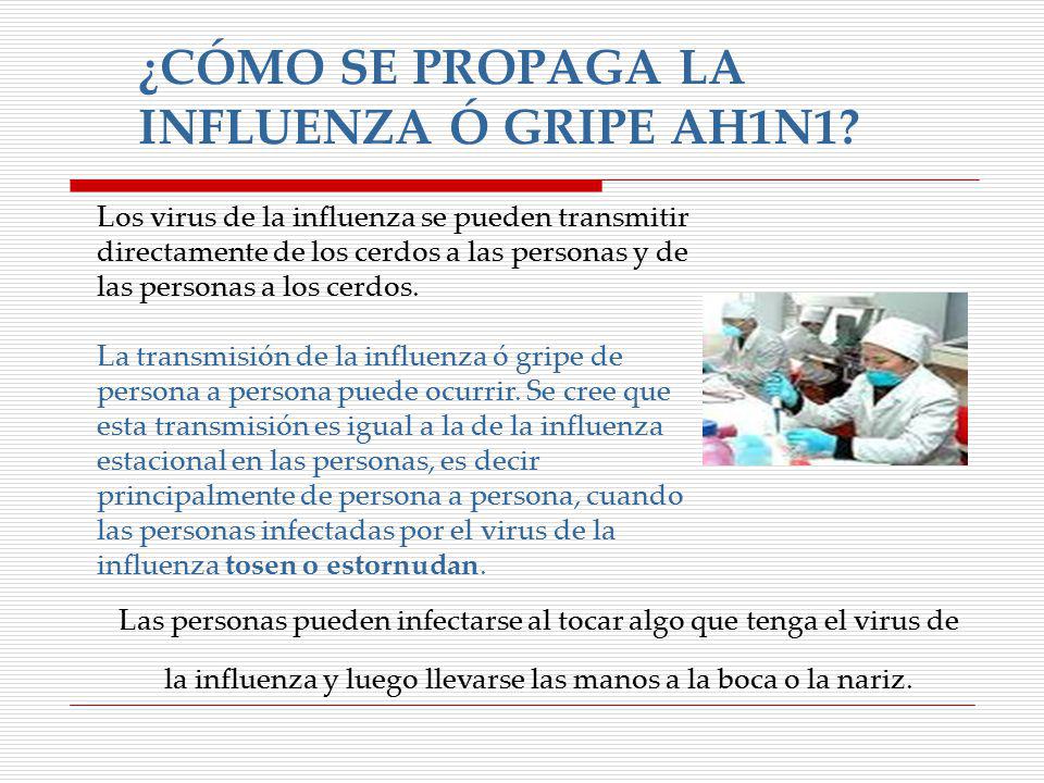 ¿CÓMO SE PROPAGA LA INFLUENZA Ó GRIPE AH1N1