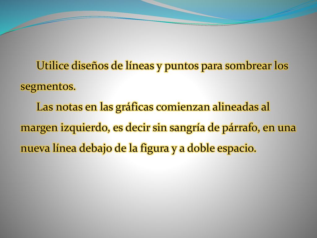 Utilice diseños de líneas y puntos para sombrear los segmentos