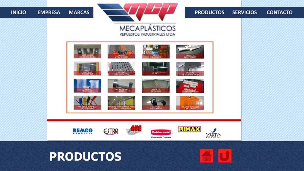 INICIO EMPRESA MARCAS PRODUCTOS SERVICIOS CONTACTO PRODUCTOS