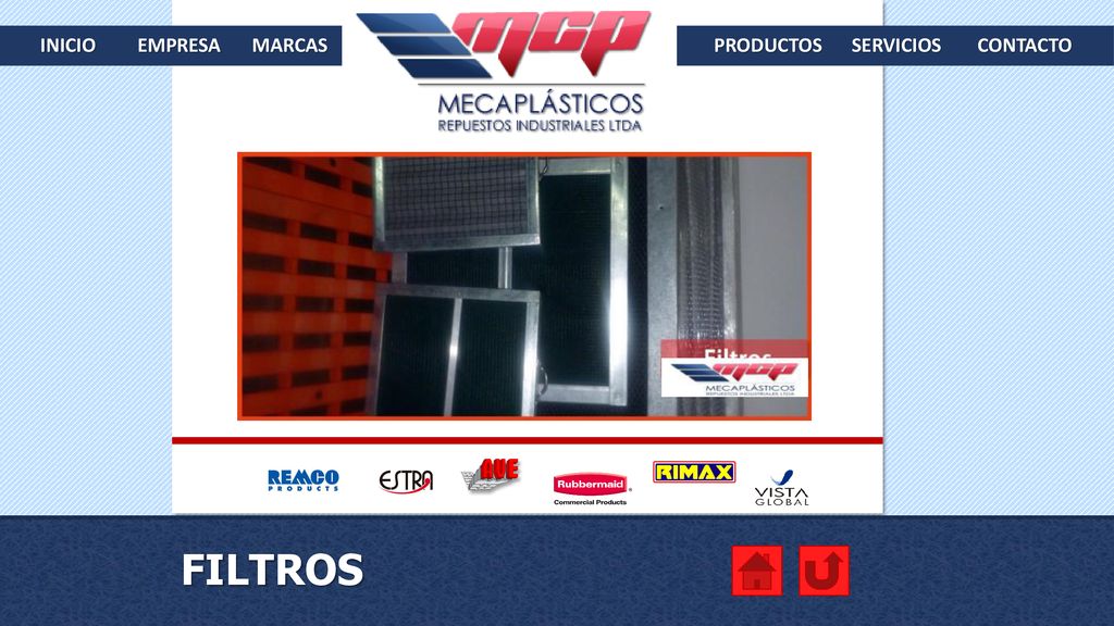 INICIO EMPRESA MARCAS PRODUCTOS SERVICIOS CONTACTO FILTROS