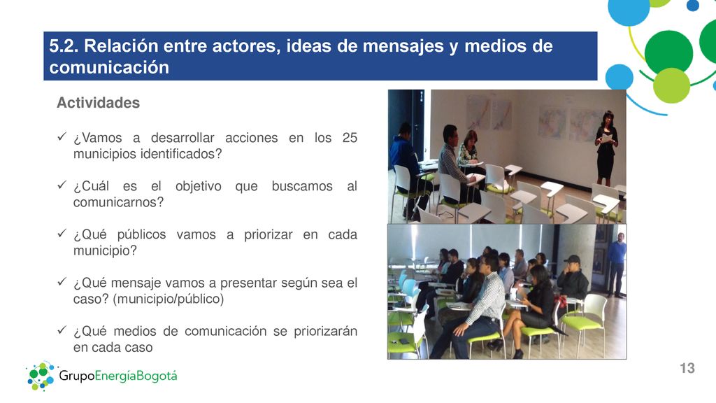 5.2. Relación entre actores, ideas de mensajes y medios de comunicación