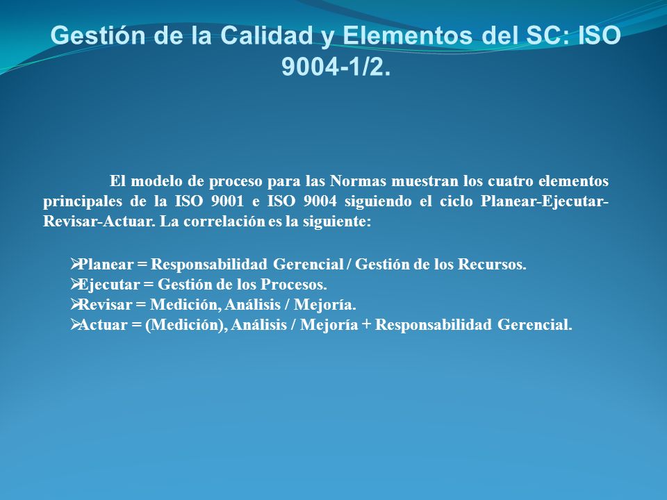Gestión de la Calidad y Elementos del SC: ISO /2.