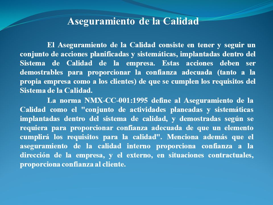 Aseguramiento de la Calidad